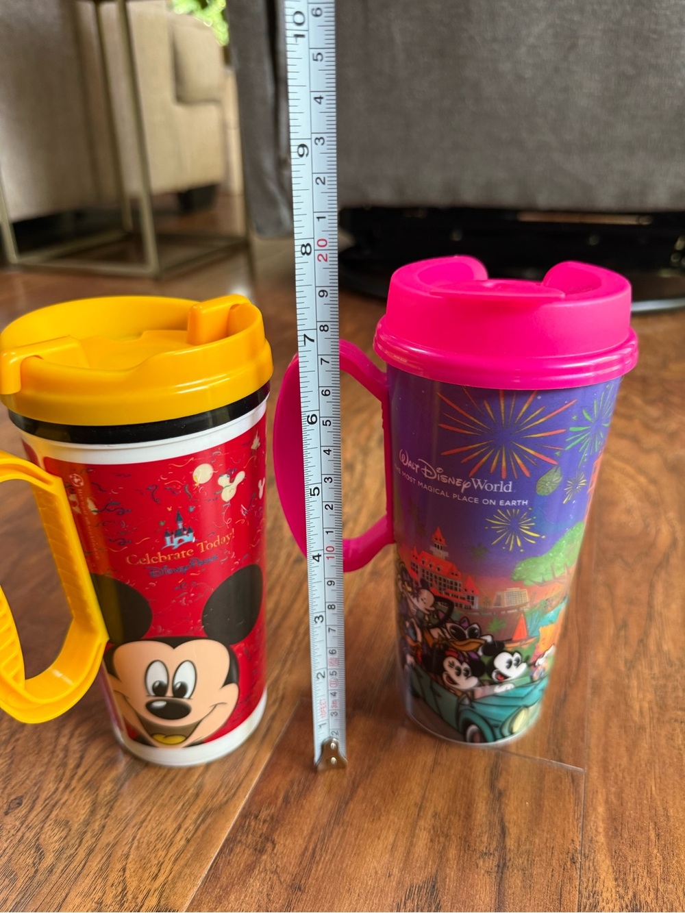 Vintage Disney World Pink Travel Tumbler with Handle #collectible